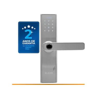Imagem de Fechadura Digital de Embutir com Biometria, Elsys, ESF-DE2000B, Prata - Abertura via Biometria e Senha Numérica