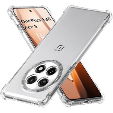 Imagem de USTIYA Capa para OnePlus 13R/Ace 5 TPU transparente quatro cantos capa de proteção de grau militar transparente macia