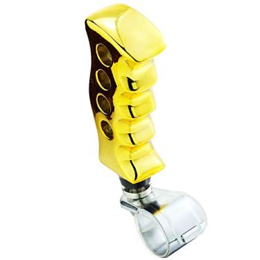 Imagem de Lunsom Manípulo elétrico Suicide, puxador giratório de carro com aderência para volante hidráulico giratório para a maioria dos veículos (dourado)