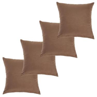 Imagem de Kit 4 Capas De Almofadas Decorativas Suede 45x45 Com Ziper - Viver Bem