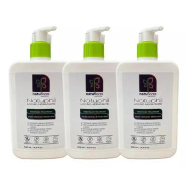 Imagem de LOÇÃO HIDRATANTE PELES SENSIVEIS NATUPHIL 500ml NATUFLORES Kit 3un