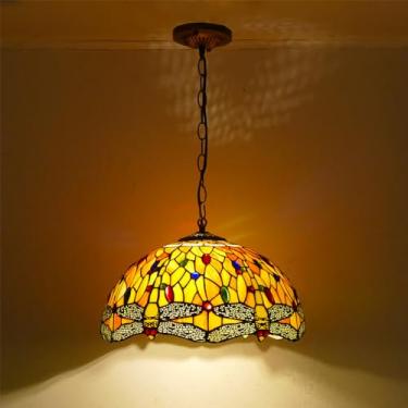 Imagem de Restaurante Contemporâneo Lustre Campo Americano Sala Quarto Hotel Corredor Vidro Colorido Lâmpada Pingente (C D30CM)