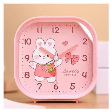 Imagem de LICONG-2020 Despertador super alto, despertador de desenho animado, sem tique-taque com luz noturna, despertador de 10 cm, relógio operado por bateria para cabeceiras de cama, sala de estar, relógios
