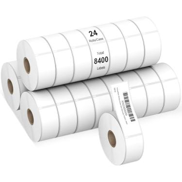Imagem de Compatível com etiquetas térmicas diretas de 3,5 x 8,5 cm para DYMO 30252 – 24 rolos, 8400 etiquetas – etiquetas de endereço, código de barras e postagem para impressoras DYMO LabelWriter 450, 4XL,