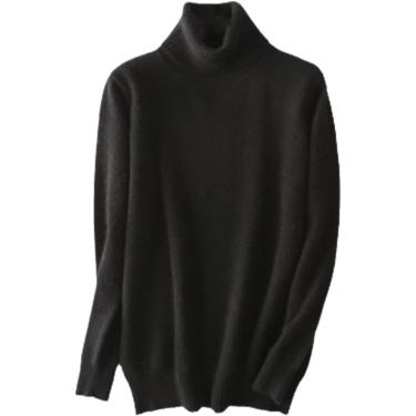 Imagem de Suéter de gola alta de caxemira super quente roupas masculinas outono inverno pulôver de malha, cinza escuro, XXL