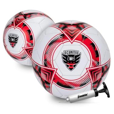Imagem de Bola de futebol Franklin Sport MLS DC United - Bola de futebol tamanho 5 oficial - Tamanho regulamentado + bola de futebol com peso para crianças + adultos - Bola de futebol para meninos + meninas -