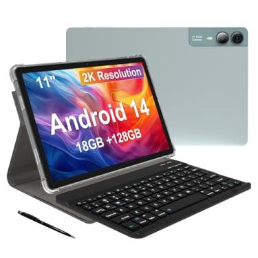 Imagem de Tablet de 27.9 cm Android 14 2000*1200 2K Display Tablets PC, T616 Octa-Core 2.0GHz, 18GB RAM 128GB ROM 1TB expansível, 5+5+13MP câmera AI, 9000mAh, 5G WiFi, com teclado, capa, Stylus, 4 honrs - Verde