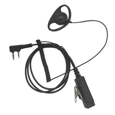 Imagem de HELETUL Fone de ouvido Walkie Talkies em forma de D Reservista rt22 em forma de anel D Fone de ouvido de vigilância com microfone para Baofeng Kenwood Retevis rádio bidirecional de 2 pinos uv 5r rt21