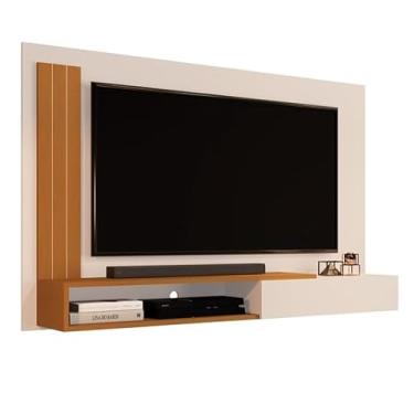 Imagem de Painel Sala Para TV Até 50 Polegadas Com Porta Math - Cor: Off White Com Nature - Lojas K7 Móveis