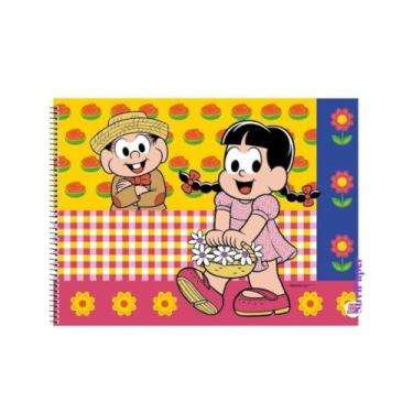 Imagem de Caderno de Cartografia e Desenho Universitário Chico Bento com Adesivo - 60 Folhas Animativa Genérico (Rosinha e Chico)