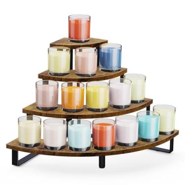 Imagem de ELITEROO Suporte De Exposição Em Camadas, Suportes De Exposição De Madeira, Prateleira De Exposição De 4 Camadas Para Vendedores, Mercado De Artesanato De Varejo, Suporte De Exposição De Mesa Para C