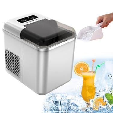 Imagem de CNAOHGHN Máquina de Gelo Automática de Bancada, Produz 9 Cubos de Gelo em 6~8 Minutos,Máquina de Gelo com Auto Limpeza Automática, Acompanha cesta e Pá para Cozinha, Escritório, Bar e Festa