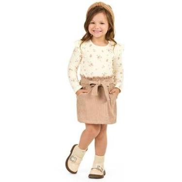 Imagem de Conjunto Infantil Inverno Menina Blusa Malha Grécia E Short Saia Cotelê - Angerô-Feminino