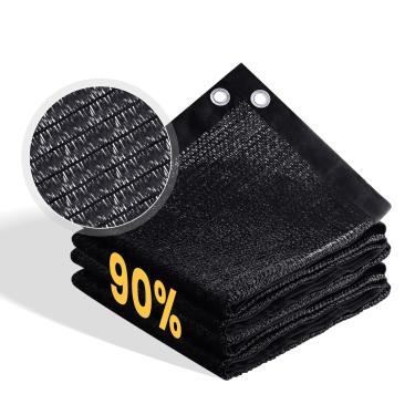 Imagem de VICLLAX 90% pano de sombra, armadilha de malha preta durável de 30 x 4 m com cada ilhó de 3 pés, rede de tecido de sombra para cobertura de plantas, estufa, galinheiro, canil de celeiro, pátio de