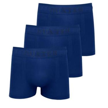Imagem de Kit 3 Cuecas Masculinas Boxer Microfibra Huxter Azul Marinho, GG