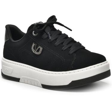 Imagem de Tênis Via Marte Casual Nobuck Feminino - Preto e Branco
