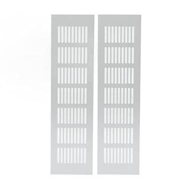 Imagem de Grade de ventilação de ar retangular Grcfumo, tampa da grade de ar de retorno de liga de alumínio sólido, ventilação de prata com dissipação de calor para armário RV (80 * 300mm)