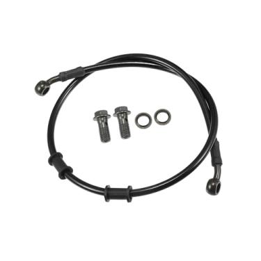 Imagem de REPAIROCK Mangueira de freio universal para motocicleta, quadriciclo, motocross, trançada, linha de freio hidráulico, oleoduto, 80 cm, durável, metal, preto, verde militar, 1 conjunto de peças de