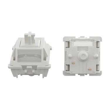 Imagem de Interruptores de teclado Smoothie Gateron, interruptores lineares de 5 pinos 40gf brancos pré-lubrificados de fábrica, compatível com LED RGB, para teclados mecânicos MX (45 peças)