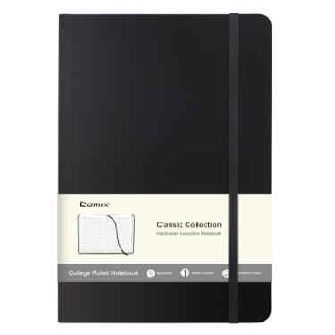 Imagem de Comix Cadernos pautados, 240 páginas, 14 x 21 cm, preto, A5 de capa dura, cadernos clássicos pautados universitários para escrever