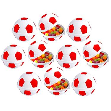 Imagem de 14 Potes de Bola de Futebol Vermelho para Sacolinha Surpresa de Aniversário