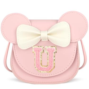Imagem de ONECOCOA Bolsa infantil presente para meninas, bolsa para meninas, carteira infantil, bolsa transversal, brinquedos, presente de aniversário para meninas, Rosa, U