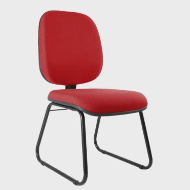 Imagem de Cadeira Escritório Interlocutor Diretor Estofada Anatômica Base Sky Metal Wood Design