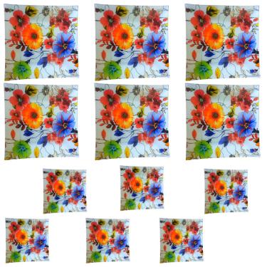 Imagem de Jogo Com 12 Travessas Quadradas 26cm e 31,5cm - Vidro Flores da Amazônia