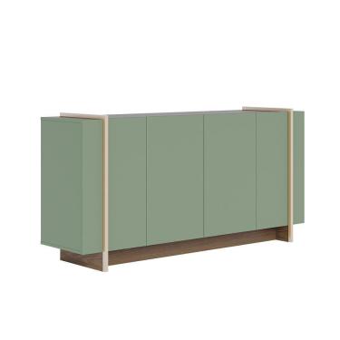 Imagem de Aparador Buffet 4 Portas Oliwia 160 Cm Sala Jantar Verde Pistache-amêndoa C04 - D'rossi