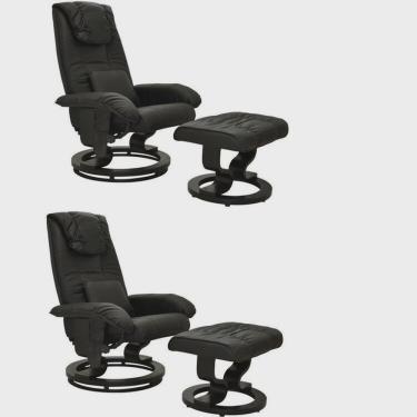 Imagem de Conjunto com 2 Poltronas de Massagem com Apoio para Pés Louisiana Preto