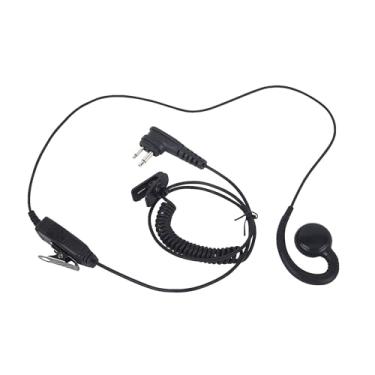 Imagem de Pdflie Fone de ouvido giratório estilo C em linha Ptt Mic Earloop fone de ouvido C anel W peça de substituição para Motorola rln6423 hkln4604 hkln4604a hkln4604b HKLN6423 cls1110 cls1410 dtr700(preto
