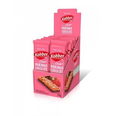 Imagem de Caixa Barra de Cereais Sabor Morango com Chocolate  Kobber com 12un 24