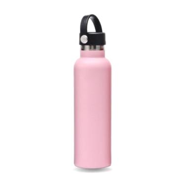 Imagem de Garrafa Térmica de Aço Inox, 500ml, Rosa, Isolamento a Vácuo 12h Frio/6h Quente