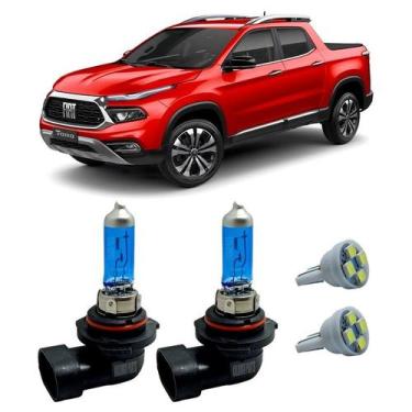 Imagem de Lâmpadas Super Branca H8 12V 35W 4300K Fiat Toro + Pingo T10 - FullLig