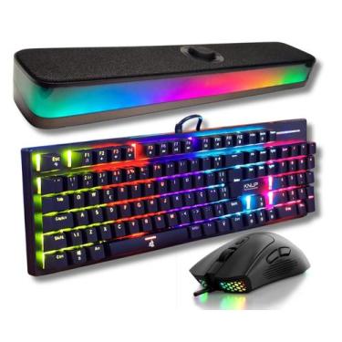 Imagem de Kit Gamer - Teclado Mecanico Switch Blue Antighosting, Mouse Ergonomic