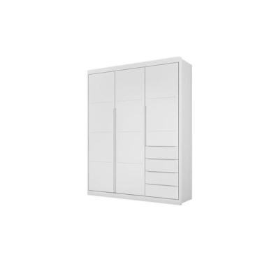 Imagem de Roupeiro Diamante 3 Portas e 4 Gavetas Branco - FbABY - Phoenix Baby