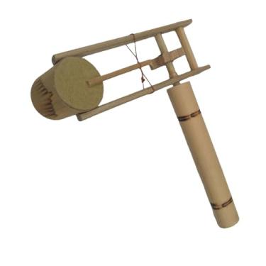 Imagem de Generic Bamboo Battle Hand Rattle, Castanet giratória manual, Educação musical com alça longa, Ratchet de Bambu de instrumento precoce