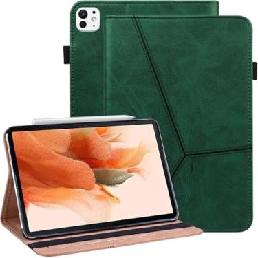 Imagem de ALILANG Capa para iPad Pro de 11 polegadas 2024 M4 (modelo: A2836/A2837/A3006), capa de couro PU multivisualização com suporte dobrável e suporte para caneta, suporta Pencil Pro e Pencil (USB-C