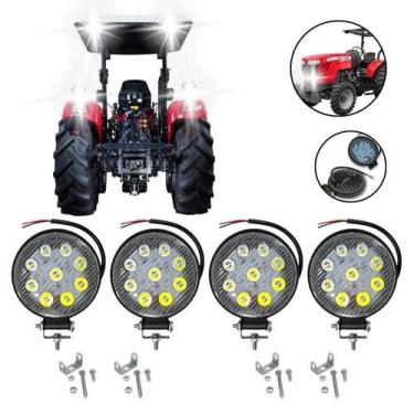 Imagem de Farol De Milha Led Universal 12/24v Trator 6000k 4 Unidades - Autovex