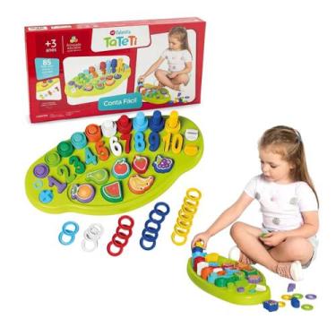 Imagem de Brinquedo Pedagógico Conta Fácil Números E Formas Para Encaixar Introd