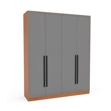 Imagem de Guarda-Roupa Casal Valência 4 Portas 4 Gavetas Freijó e Cinza