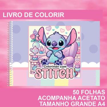 Imagem de Caderno de Colorir Livro Stitch Desenho Bobbie Goods Com 50 Folhas Tam