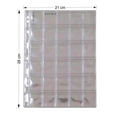 Imagem de 10 Folhas Plastico Moedas 30 Divisões Pccb/Mingt Com Aba - Ljl.Etc