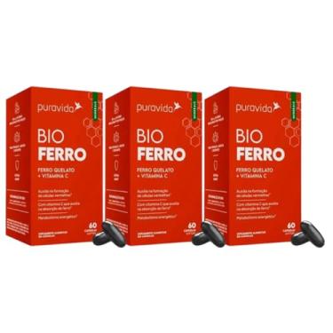 Imagem de 3x Bio Ferro Quelato + Vitamina C 60 Cápsulas - Pura vida