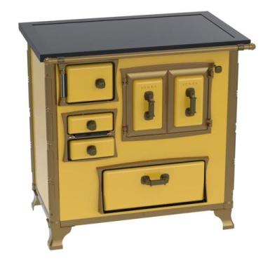 Imagem de Fogao a Lenha Venax GII n 1 Renaissance Premium Amarelo, SAIDA DIREITA