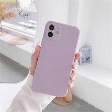 Imagem de Capa de silicone líquido para celular Xiaomi Redmi Note 12 12S 7 8 8T 9 9S 9T 10 10S 10T Pro Max, capa macia e fina em cores doces, roxa, para Redmi Note 9T