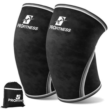 Imagem de ProFitness Joelheiras para levantamento de peso para homens e mulheres | Neoprene de 7 mm de espessura | Manga de compressão de joelho de suporte para malhar, agachar e suporte de joelho (preto,