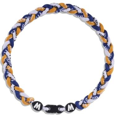 Imagem de Willtok Colar de beisebol premium de 45,7 cm com design de tornado de corda tripla trançada de nylon, 18 inch, Nylon, silicone, plástico, Sem Pedra Preciosa