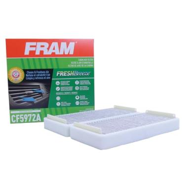 Imagem de FRAM Fresh Breeze Filtro de ar para cabine com bicarbonato de sódio para braço e martelo, CF5972A para veículos Mercedes-Benz selecionados, branco