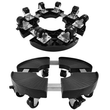 Imagem de CASIMR Suporte de plantas com rodas, suporte de plantas resistente com 8 rodízios duplos, ajustável, 38 a 50 cm, interno, externo, grande, suporte para plantas, carrinho de plantador para vaso de